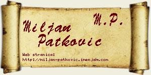 Miljan Patković vizit kartica